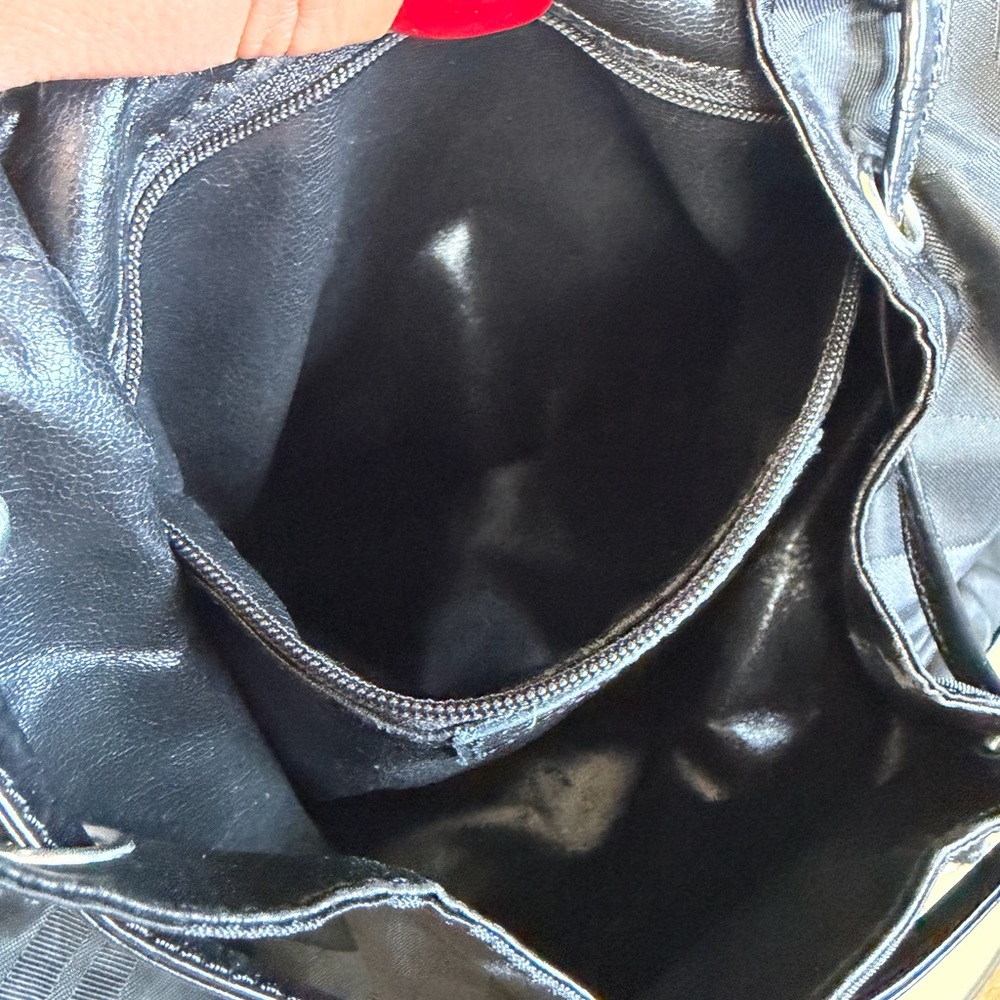 Salvatore Ferragamo Black Logo Jacquard Nylon & Leather Backpack - Picture 14 of 15